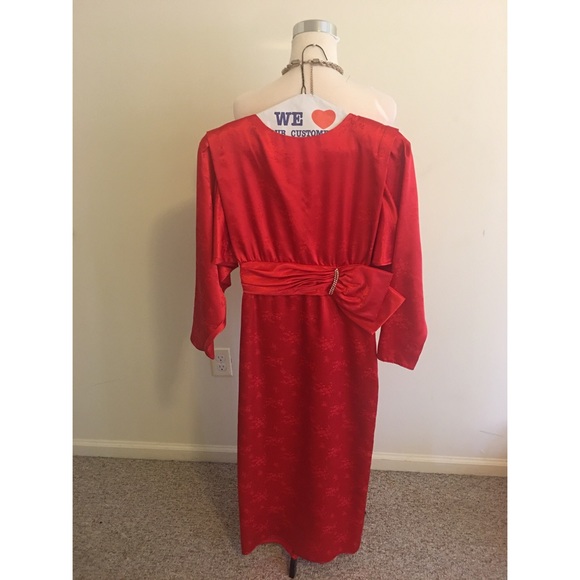 Vintage Red Silk Gown ( Hand Made) - Picture 1 of 3